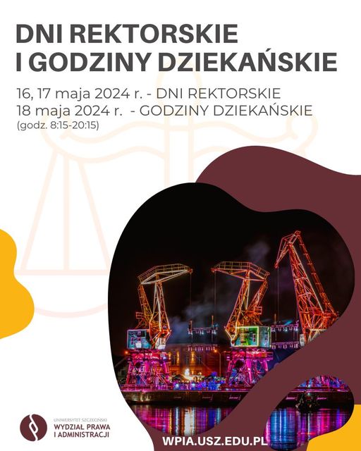 Informacja o dniach rektorskich (16 i 17 maja 2024 r.)