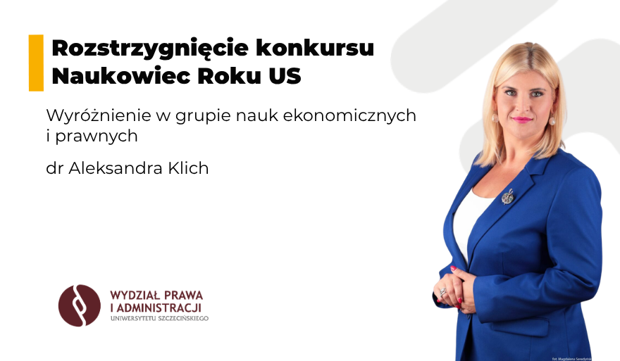 Dr Aleksandra Klich laureatką konkursu „Naukowiec Roku Uniwersytetu Szczecińskiego”