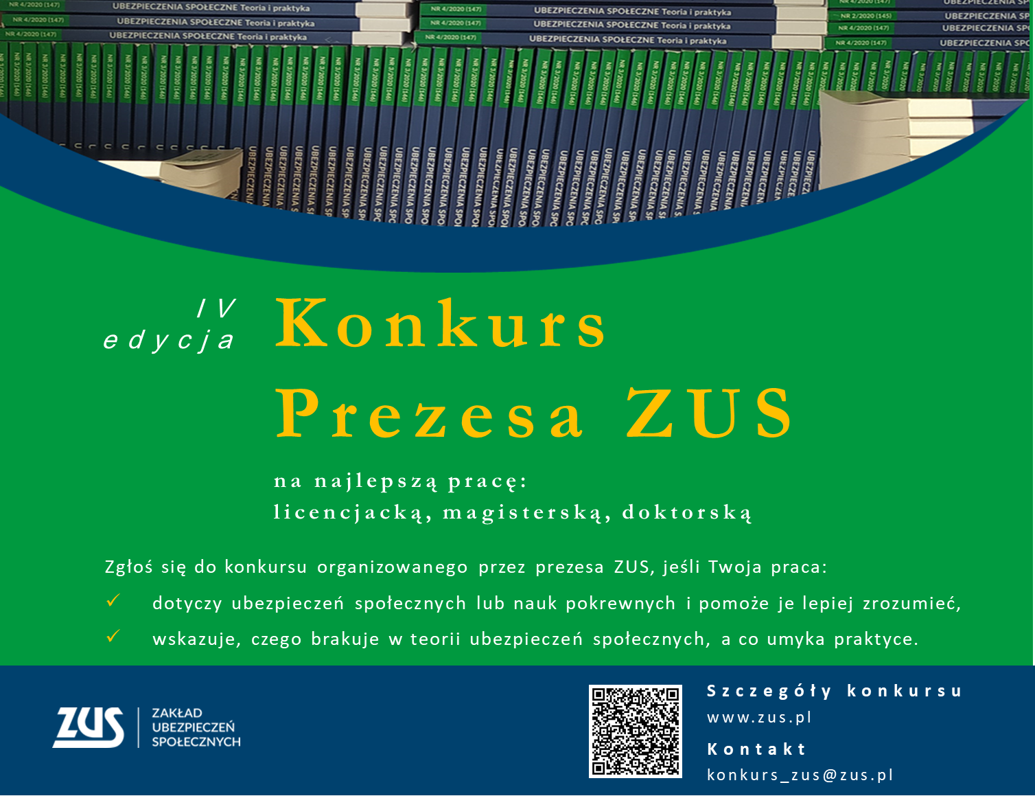 Konkurs na najlepszą pracę licencjacką, magisterską lub doktorską z zakresu ubezpieczeń społecznych