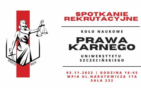 Spotkanie rekrutacyjne KN Prawa Karnego – 3 listopada br., godz. 16.45