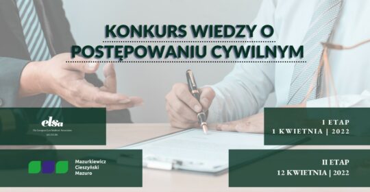 Konkurs Wiedzy o Postępowaniu Cywilnym – zapisy do 31 marca br.