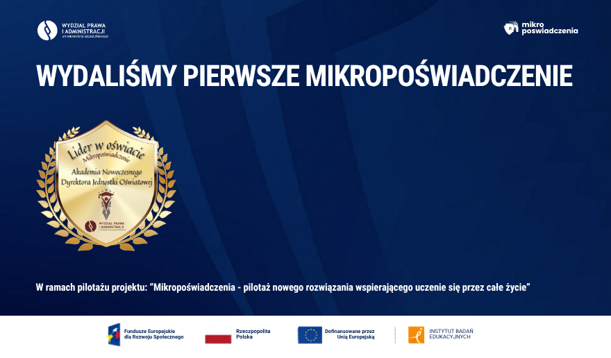 Na WPiA US wydano pierwsze mikropoświadczenie „Lider w oświacie”