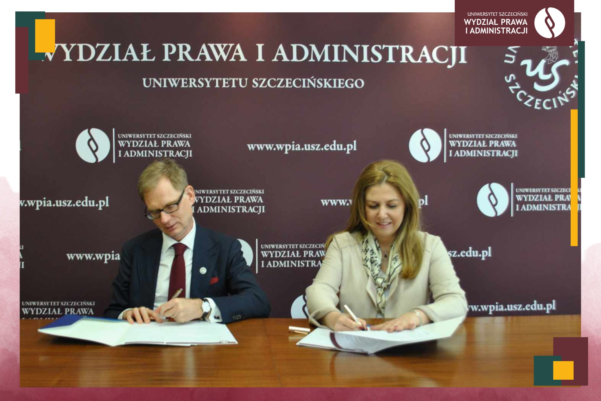 Podpisanie umowy o współpracy pomiędzy WPiA US i Archiwum Państwowym w Szczecinie