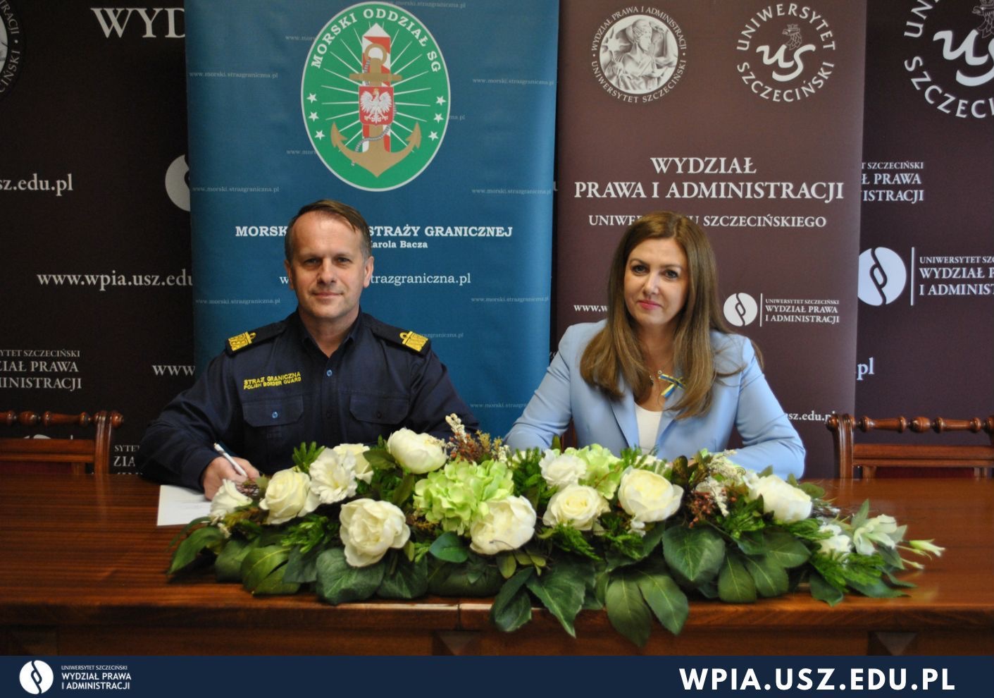 Podpisanie porozumienia w sprawie współpracy pomiędzy WPiA US i Morskim Oddziałem Straży Granicznej