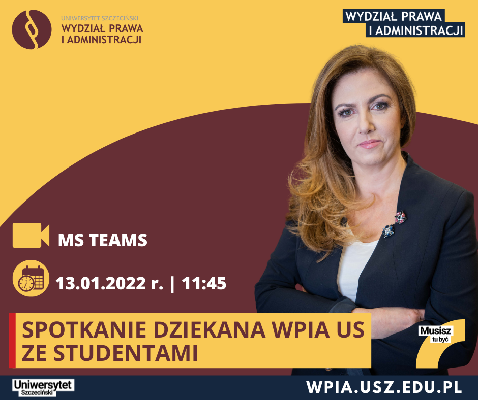Spotkanie Dziekan WPiA US ze studentami studiów stacjonarnych (13 I 2022 r.)