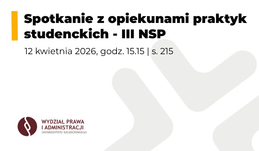 Spotkanie z opiekunem praktyk – III rok NSP