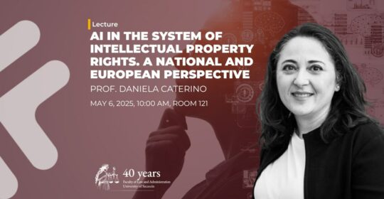 Wykład otwarty „AI in the system of intellectual property rights. A national and European perspective”