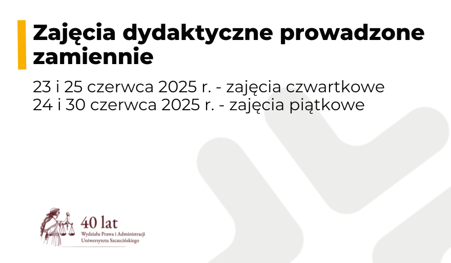 Zajęcia dydaktyczne prowadzone zamiennie