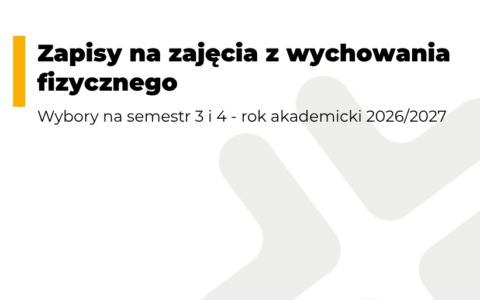 Zapisy na zajęcia z wychowania fizycznego w roku akademickim 2026/2027