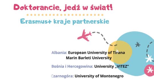 Kwalifikacja dla studentów studiów III stopnia/doktorantów na wyjazdy na studia do krajów partnerskich w programie Erasmus+